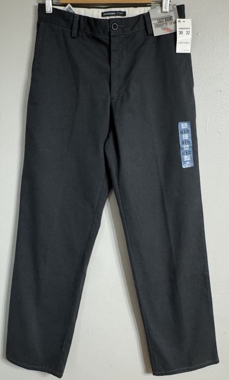 Dockers Easy Khaki Classic Fit Stretch Non Wrinkle Mens Pants Grey 30X32 NWT